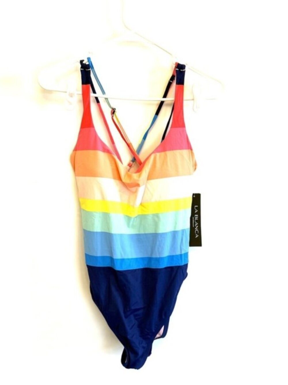 La Blanca Women’s Striped One Piece Swimsuit Size 12